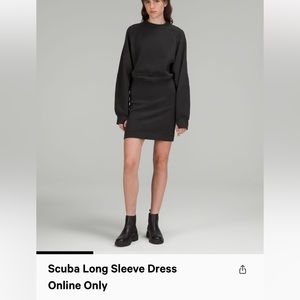 NWT Lululemon Scuba Long Sleeve Dress Black